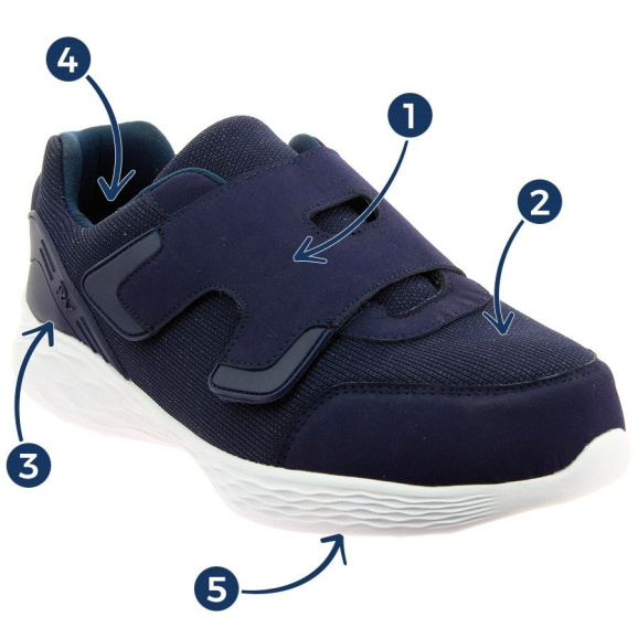 Chaussures Confort Orthopédiques Pulman Harlem - Marine - Pointures Du 35 Au 43 Disponibles