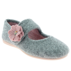 Chausson femme LUANA GRIS vue de face