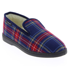 Chausson confort homme GUSTAVE MARINE vue de profil