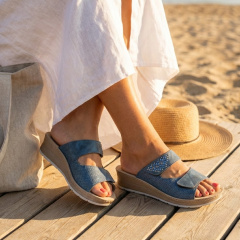 mule femme ivyne bleu portée