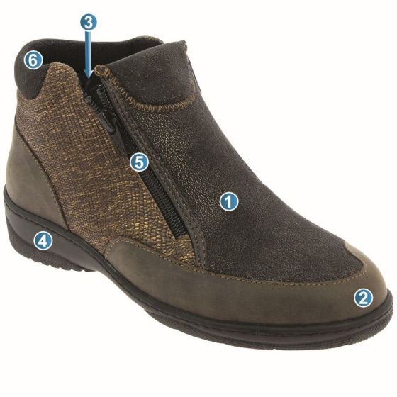 Bottines de ville pour femme CHUT MARJORIE bronze Podowell