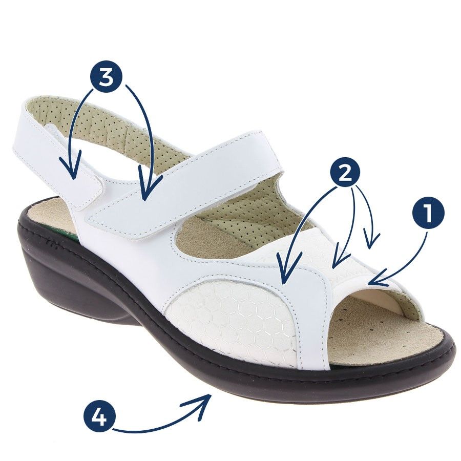 Sandale hallux valgus Podowell CHUP DELYA_HV blanche